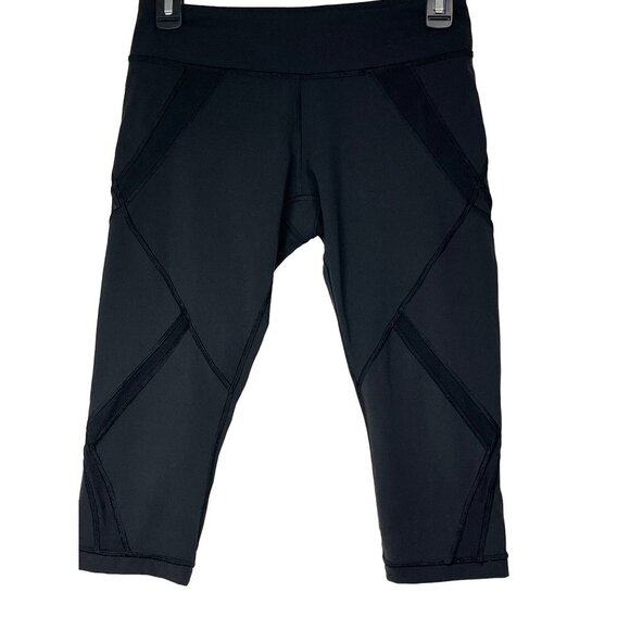 LULULEMON Pants - LULULEMON LEGGINGS SIZE 6 BLACK CAPRI LENGTH MESH‎
